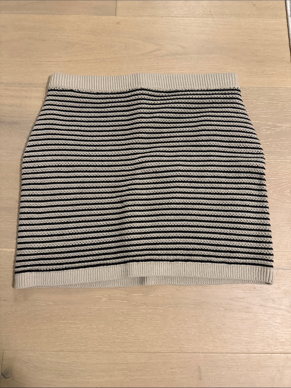 Gap Striped Knit Mini Skirt in Cream and Black